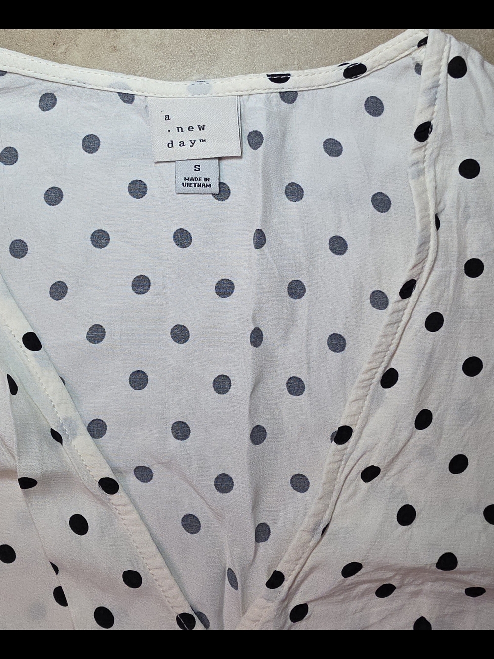 Polka Dot Black And Cream Midi Dress Vintage Cottagecore Parisian Casual Chic - Picture 6 of 6